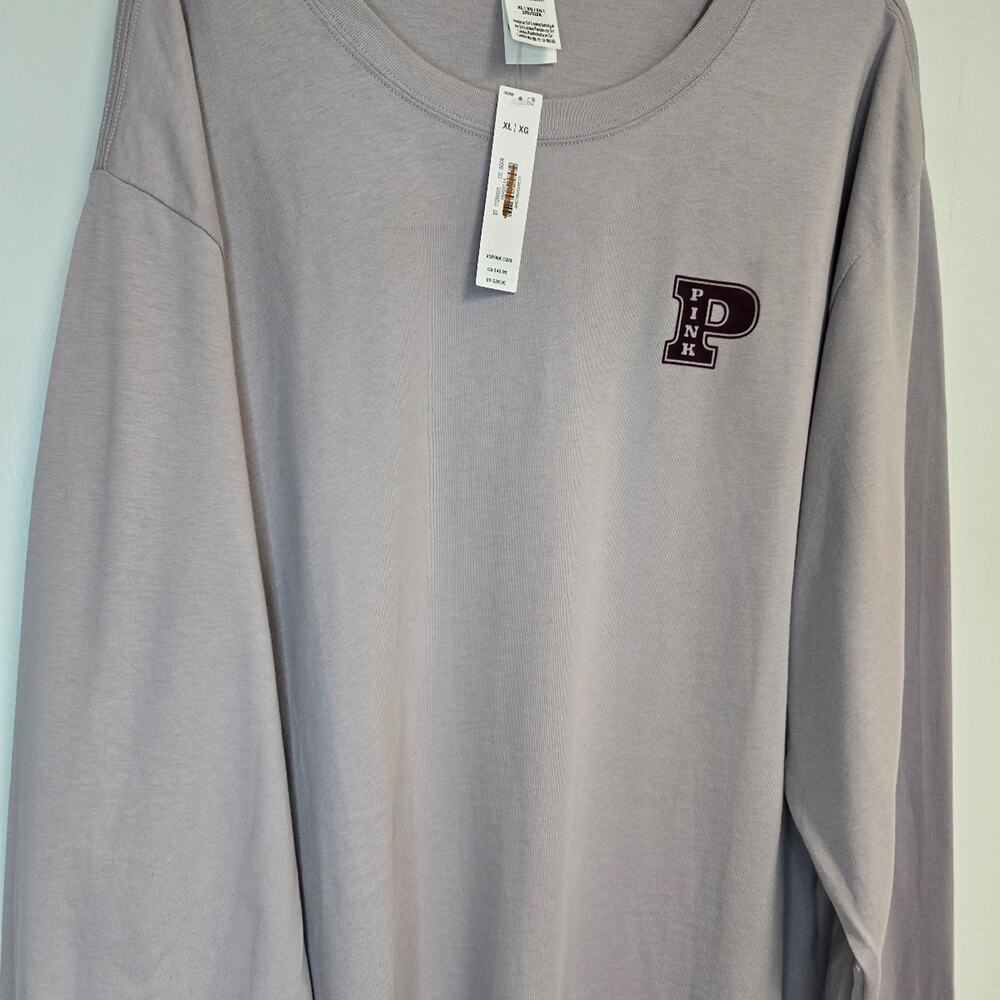 Victoria's Secret Pink long sleeve Grey shirt NWT sz XL NWT